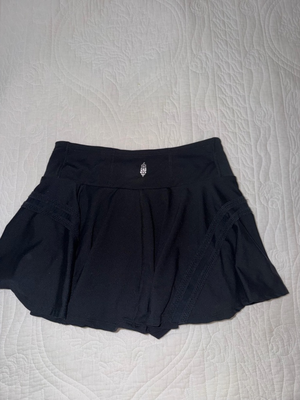 FP Movement by Free People Black Athletic Skort with Lace Insets